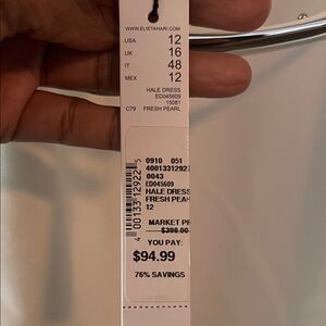 Elie Tahari Elegant White Dress- Pearl, Classic knee length dress.